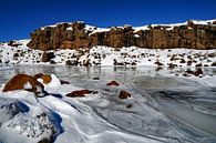Lesotho Winter wonderland snow-covered river by images4nature by Eckart Mayer Photography thumbnail