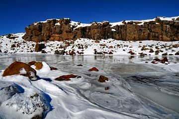 Lesotho Winter wonderland snow-covered river by images4nature by Eckart Mayer Photography