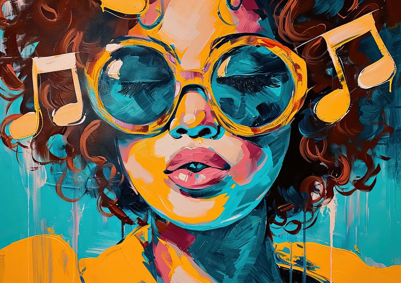 Schilderij Muziek van Kunst Kriebels