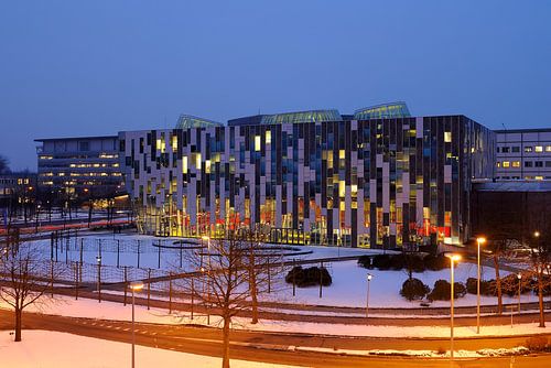 The A.A. Hijmans van den Bergh building on the Uithof in Utrecht in winter