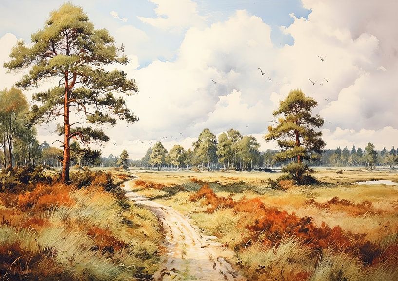Gemalte Landschaft von ARTEO Gemälde