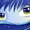 Yeux bleus de manga sur Mixed media vector arts