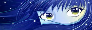 Blaue Manga Augen von Mixed media vector arts