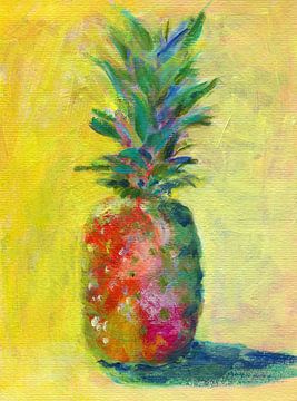 Vrolijke kleurrijke ananas van Karen Kaspar