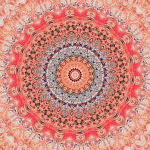 Mandala in peach and icy blue