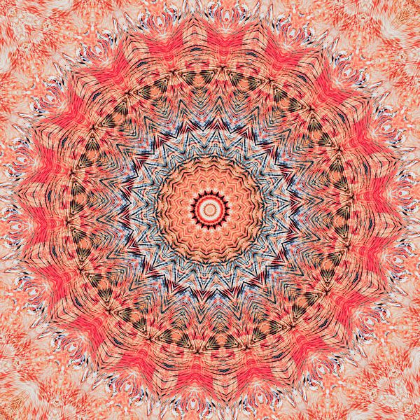Mandala - Perzik en ijsblauw van Western Exposure
