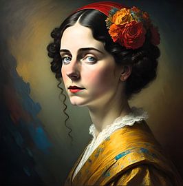 Féline with flowers by Gert-Jan Siesling