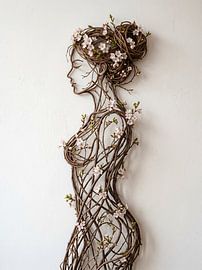 Elegant Vine Woman Wall Sculpture Art by Kimita Jennaira