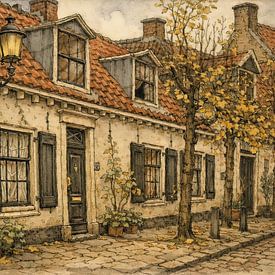 Mauerhäuser historisches Amersfoort letztes Jahrhundert von Watze D. de Haan