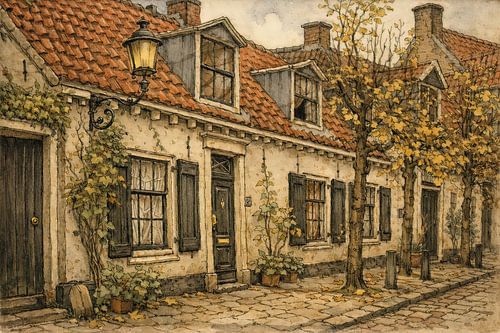 Mauerhäuser historisches Amersfoort letztes Jahrhundert von Watze D. de Haan