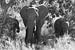 Olifantenfamilie in zwart-wit. van Marjo Snellenburg