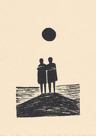 Couple on hill under circle by Niklas Maximilian