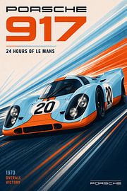 Porsche 917 Le Mans Racing Poster by irgian firmansyah
