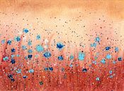 Fleurs bleues dans un champ brun doré par Enjoy-Aquarell Aperçu