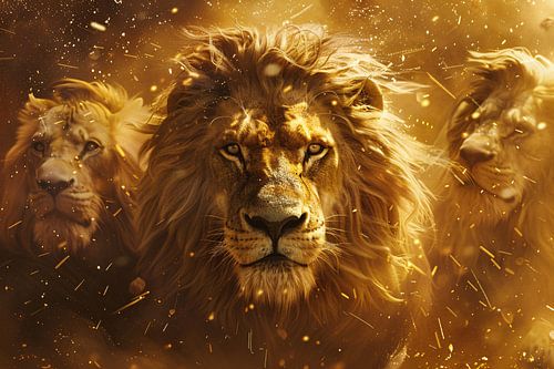 Leeuwen savanne zonsondergang