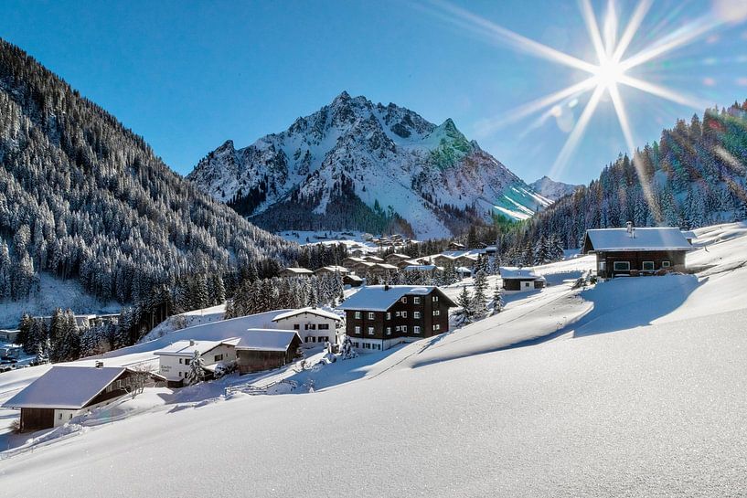 Sun-drenched Gargellen in winter by Ralf van de Veerdonk
