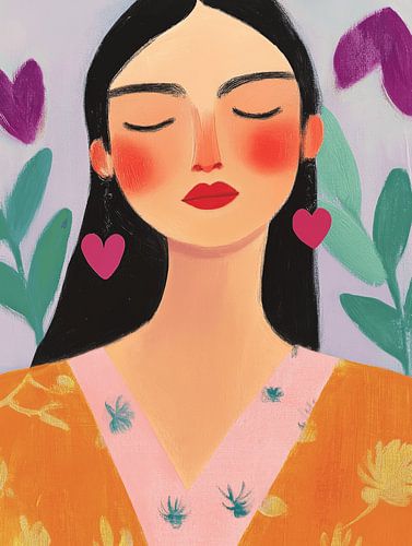 Colourful modern portrait by Carla Van Iersel