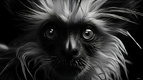 wilde dieren in zwart-wit