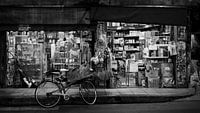 Bangkok in de nacht in zwartwit