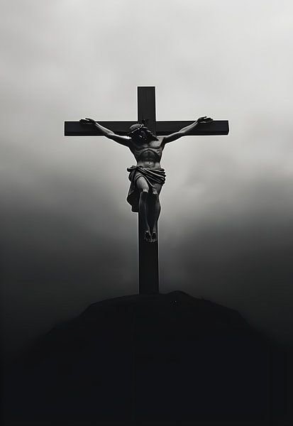Croix de Jésus en noir par Art Kingdom