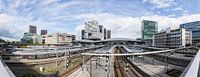 Panorama opname van stationsgebied Utrecht vanaf Moreelsebrug (kleur) van André Blom Fotografie Utrecht thumbnail