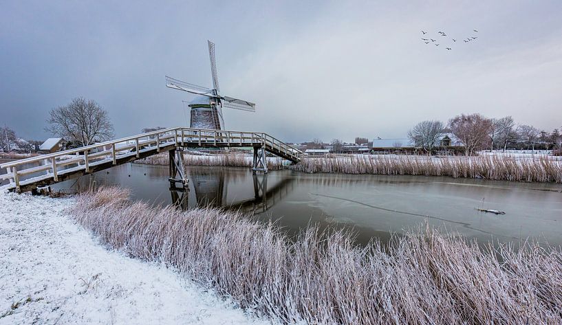 The hensbroeker mill in the snow by peterheinspictures