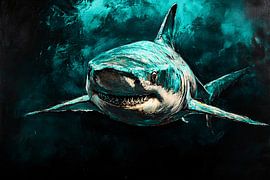 Hai in türkisfarbenem Wasser von Art & Soul Creations