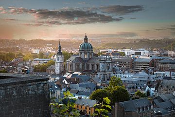 Kathedraal Namur bij zonsondergang | Cityscape van Daan Duvillier | Dsquared Photography