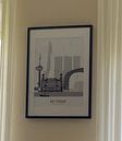 Customer photo: Skyline illustration city Rotterdam | Feijenoord | Kuip black-white-grey by Mevrouw Emmer