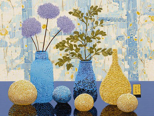 Des fleurs éclatantes dans des vases ludiques