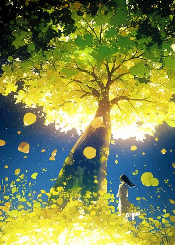 Glowing Tree and Girl