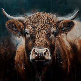 Schilderij Schotse Hooglander van ARTEO Schilderijen