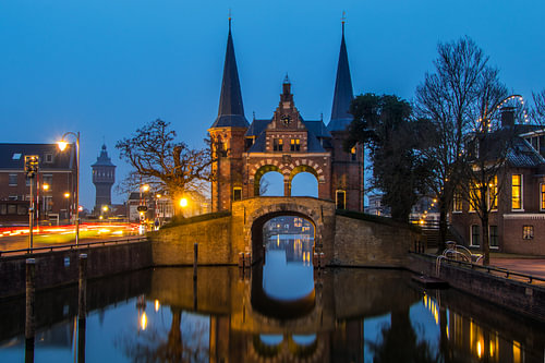 Sneek Water Gate at the blue hour