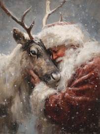 Der Weihnachtsmann und seine Rentiere