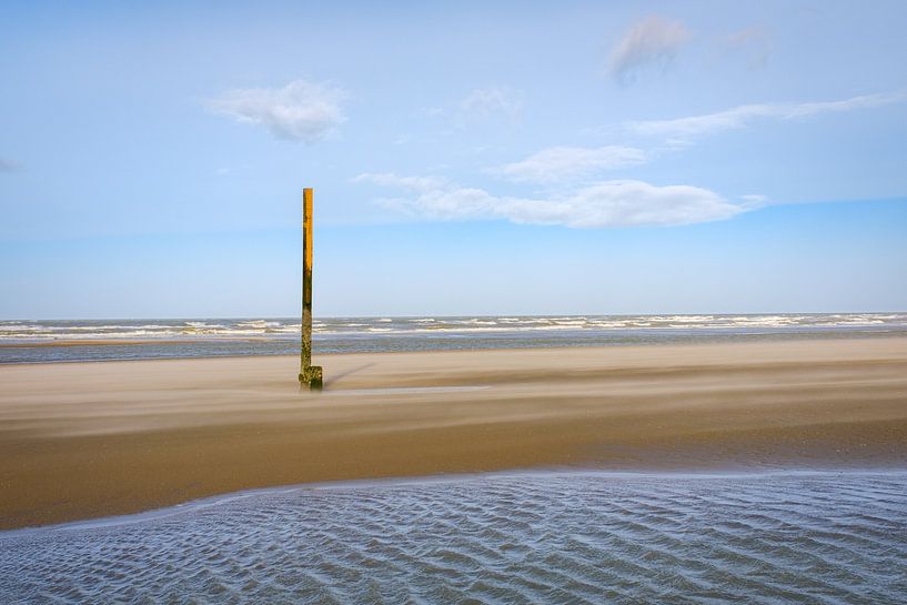 Post am Strand von Koksijde von Johan Vanbockryck
