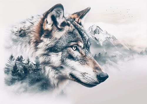 Wolf's eye in the mountains