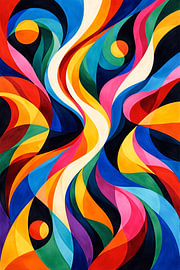 Abstracte kleurvormen in dynamische beweging van DesignDoodle