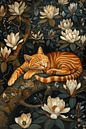 Sleeping cat in the magnolia tree by Petra Dreiling-Schewe thumbnail