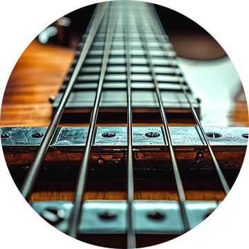 Sfeervolle achtergrond van muziekinstrument, elektrische basgitaar