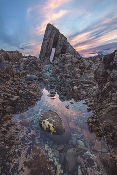 Espagne Playa de Vallina après le coucher du soleil sur Jean Claude Castor