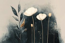 Abstrakte Botanik im japanischen Stil von Japandi Art Studio