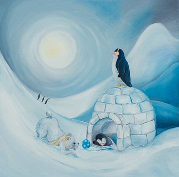 Bear and penguins: Hibernation by Anne-Marie Somers