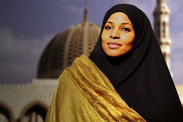 Portret van een moslimvrouw van Frank Heinz