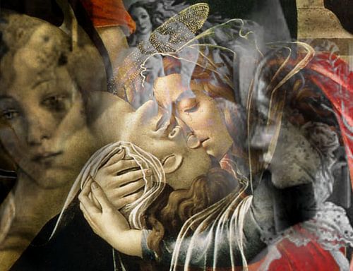 Een collage van Botticelli
