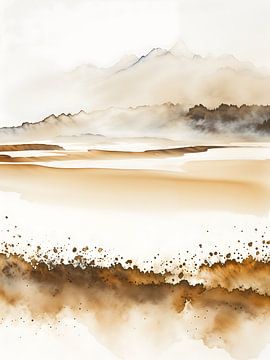Minimalist watercolour landscape 03 by Jack Schoneveld