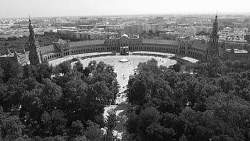 Plaza de España black and white by Drone Europa
