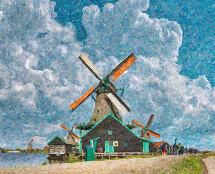 Mills Zaanse Schans by Rene van der Meer