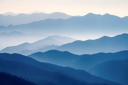 Mountain layers during the blue hour