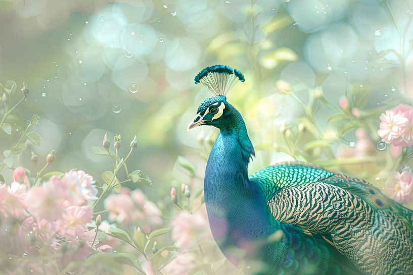 Blue peacock by Poster Art Shop