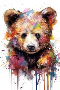 Kleiner Bär im Pop Art Stil